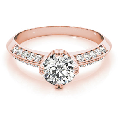 Rose Gold 1 ct Diamond Pave Engagement Ring