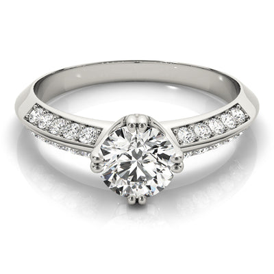 Round Diamond Pave Engagement Ring
