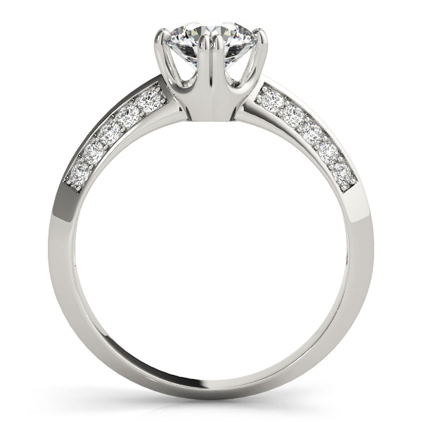 Round Diamond Pave Engagement Ring