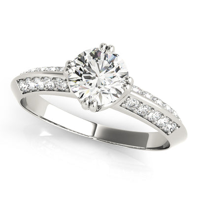 Round Diamond Pave Engagement Ring
