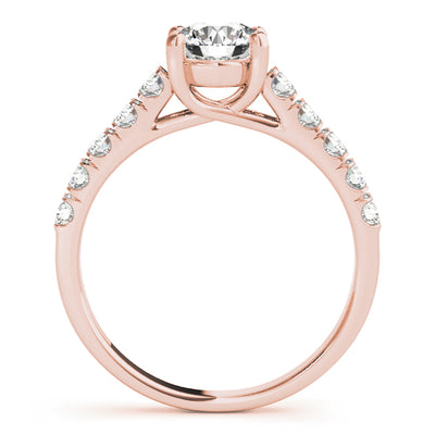 14K Rose Gold 1 CT Diamond Single Row Engagement Ring