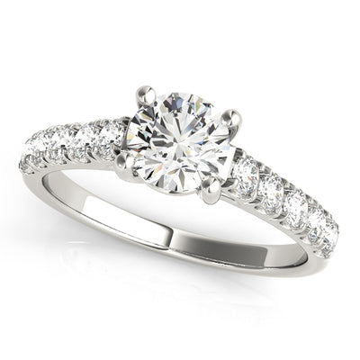 Round Diamond Single Row Engagement Ring