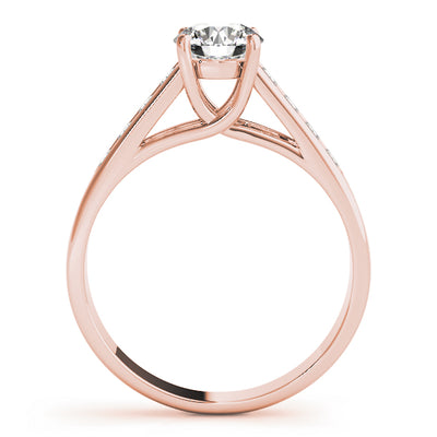 14K Rose Gold Round Diamond Trellis Engagement Ring