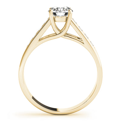 14K Yellow Gold Round Diamond Trellis Engagement Ring