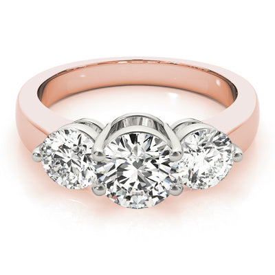 14K Rose Gold 2 ctw Round Diamond Engagement Ring