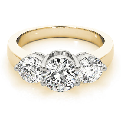 14K Yellow Gold 2 CT Diamond Three-Stone Engagement Ring