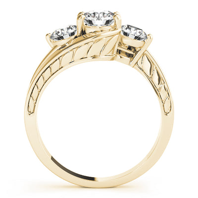 18K Yellow Gold 1 ct Diamond Three-Stone Engagement Ring