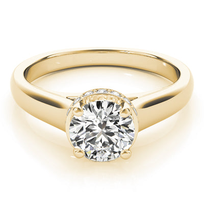 18K Yellow Gold 1 CT Round Diamond Solitaire Ring