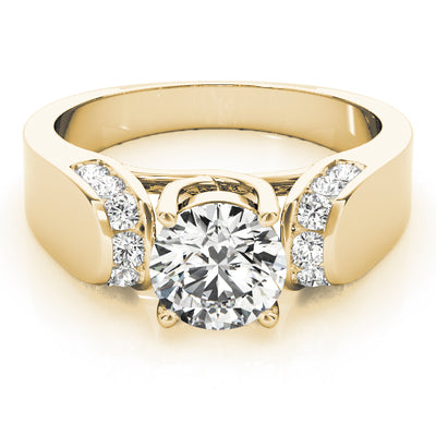 14K Yellow Gold Round Diamond Solitaire Ring