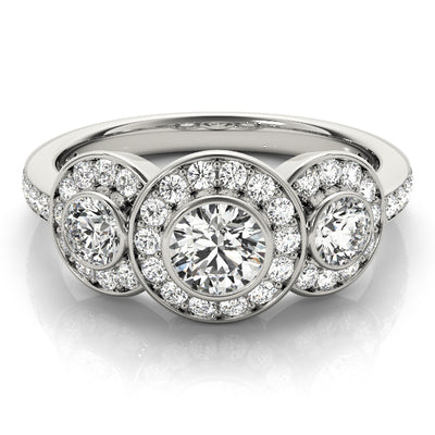 0.75 CT Round Diamond Three Stone Engagement Ring