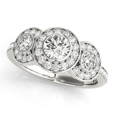 0.75 CT Round Diamond Three Stone Engagement Ring