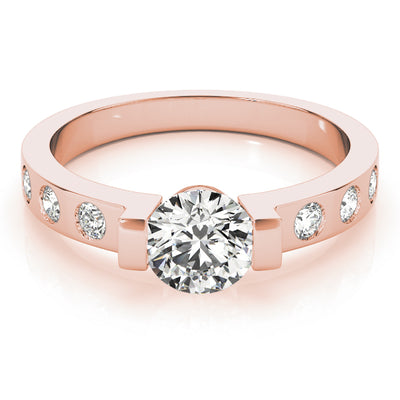 18K Rose Gold 1 CT Diamond Engagement Ring