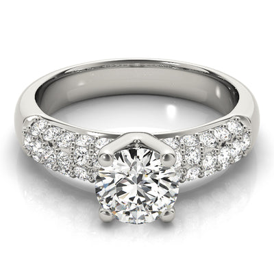 Round Diamond Pave Engagement Ring