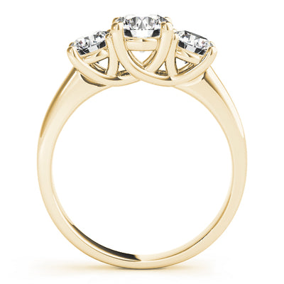 18K Yellow Gold 1 ct Diamond Three-Stone Engagement Ring