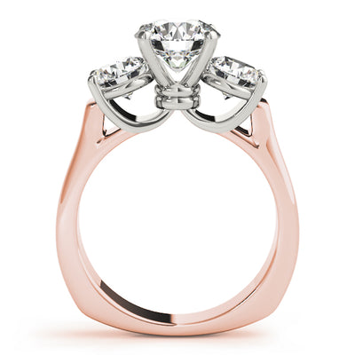18K Rose Gold 1 ct Diamond Three-Stone Engagement Ring
