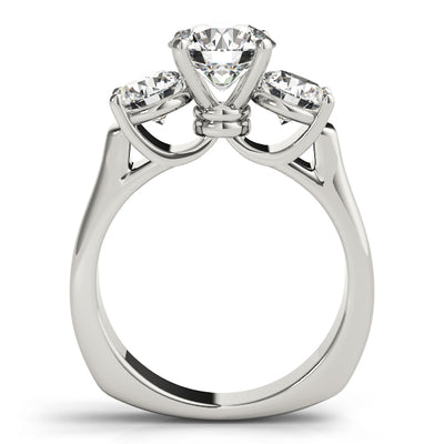 1 CT Round Diamond Three Stone Engagement Ring