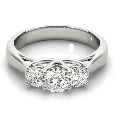 Round Diamond Three Stone Engagement Ring 1 CT