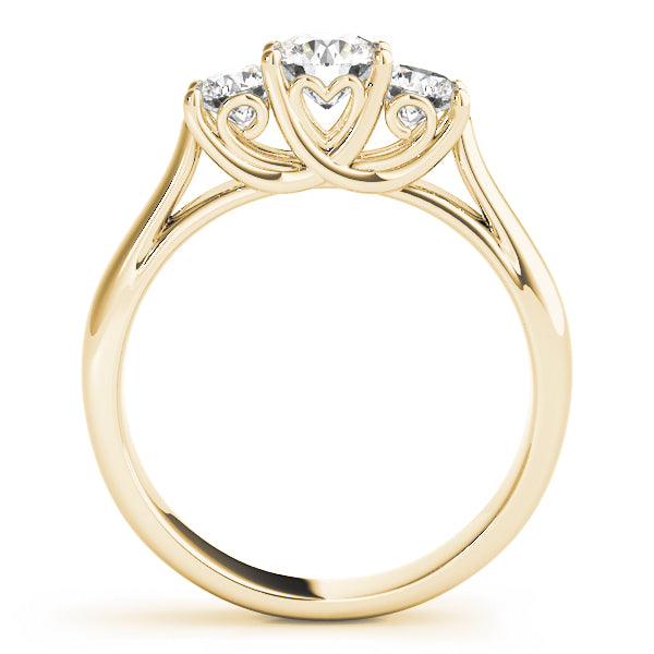 18K Yellow Gold 1 ct Diamond Three-Stone Engagement Ring