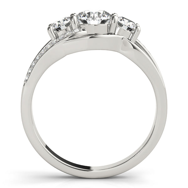 Round Diamond Three Stone Engagement Ring