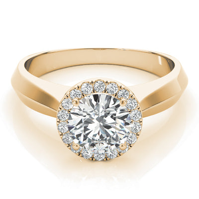 14K Yellow Gold 1 CT Diamond Halo Engagement Ring