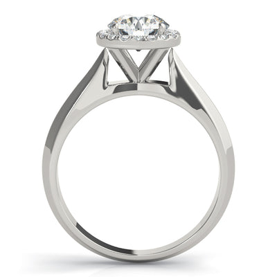 1 CT Round Diamond Halo Engagement Ring