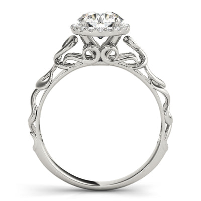 1 CT Round Diamond Halo Engagement Ring