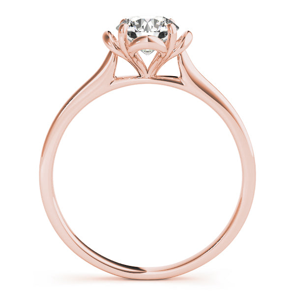 14K Rose Gold 1/3 CT Round Diamond Engagement Ring
