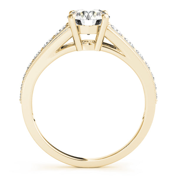 14K Yellow Gold 1 CT Round Diamond Engagement Ring