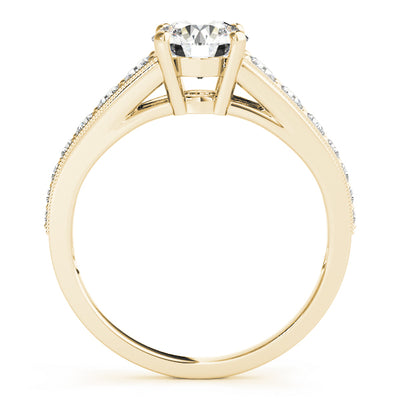 14K Yellow Gold 1 CT Round Diamond Engagement Ring