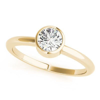 14K Yellow Gold 1/2 CT Round Diamond Engagement Ring