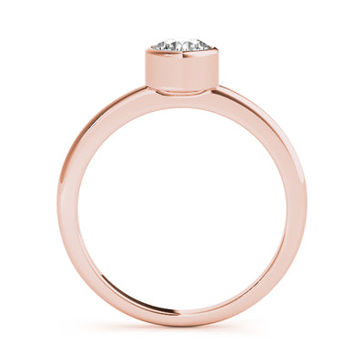 14K Rose Gold 1/2 CT Round Diamond Engagement Ring