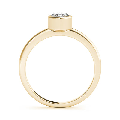 14K Yellow Gold 1/2 CT Round Diamond Engagement Ring