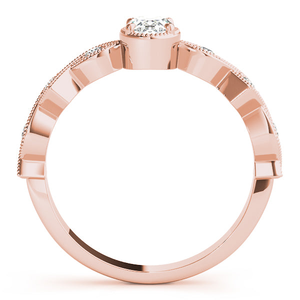 14K Rose Gold 0.5 CT Oval Diamond Engagement Ring