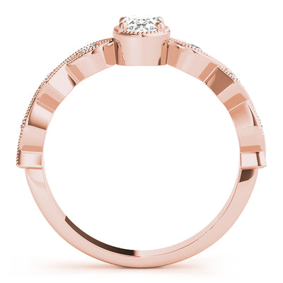 14K Rose Gold 0.5 CT Oval Diamond Engagement Ring