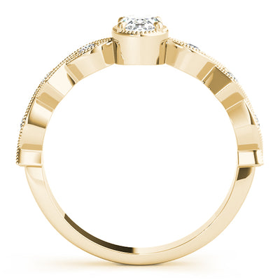 14K Yellow Gold Oval Diamond Engagement Ring