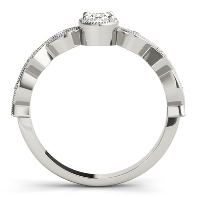 Oval Diamond Single Row Engagement Ring