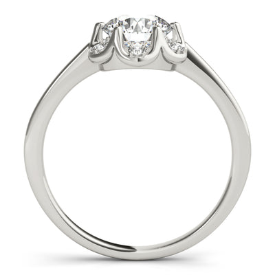 1 CT Round Diamond Halo Engagement Ring