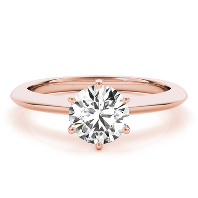 14K Rose Gold 1ct Round Diamond Solitaire Ring