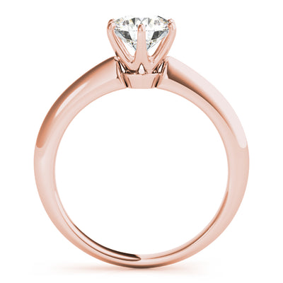 14K Rose Gold 1ct Round Diamond Solitaire Ring
