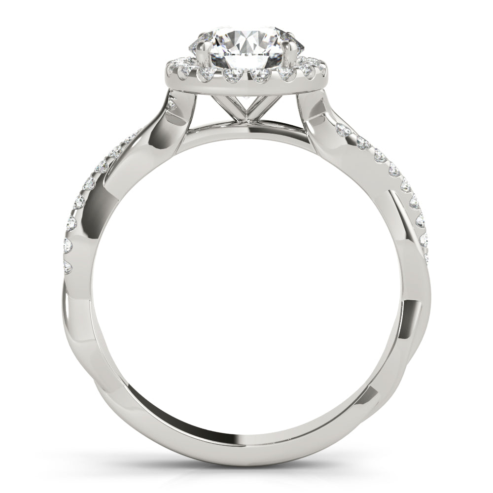 Premium Round Diamond Halo Engagement Ring