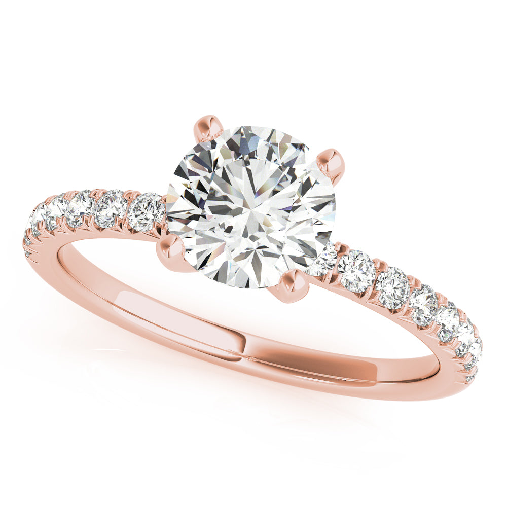 Rose Gold 1 ct Diamond Single Row Engagement Ring