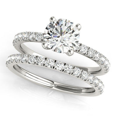 Diamond Round Single Row Engagement Ring