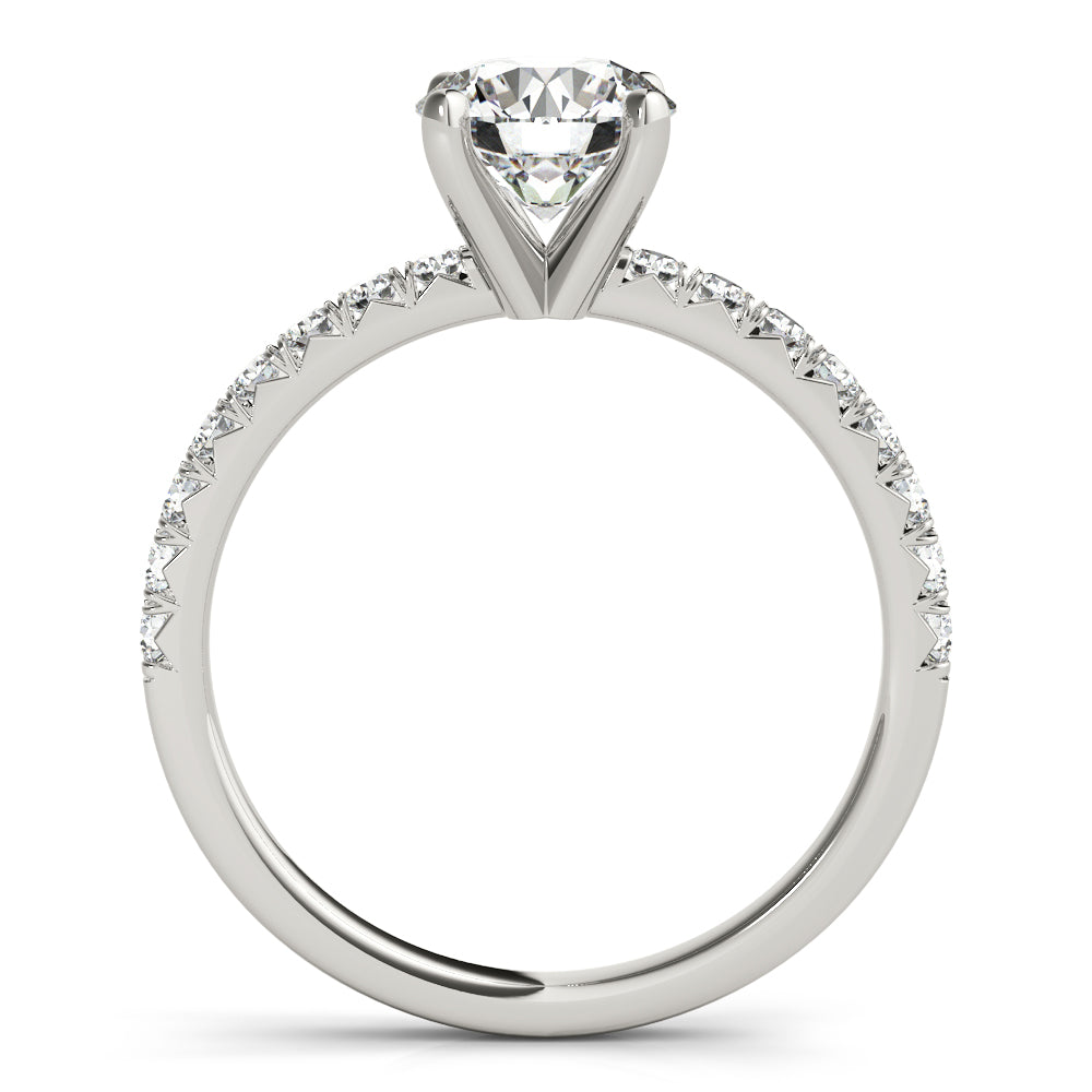 Diamond Round Single Row Engagement Ring