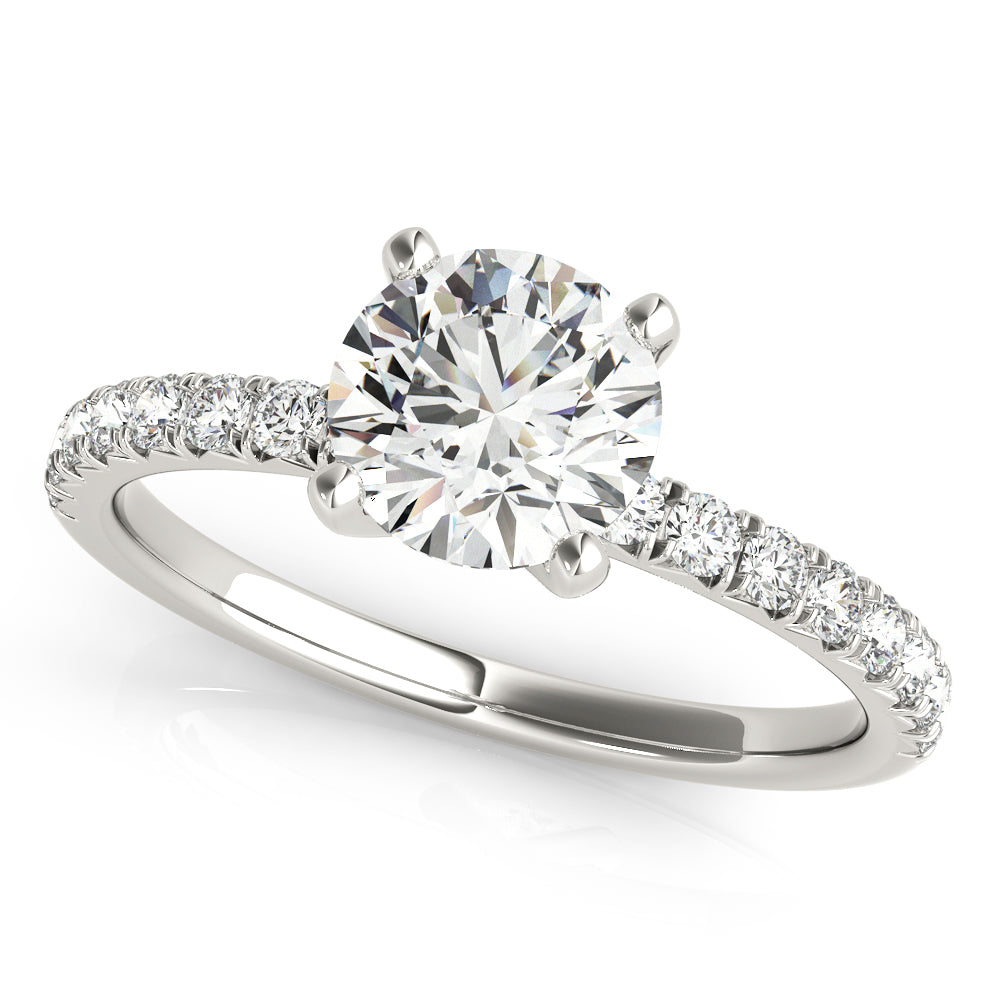 Diamond Round Single Row Engagement Ring