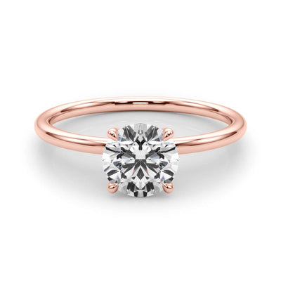 18K Rose Gold 1ct Diamond Engagement Solitaire Ring