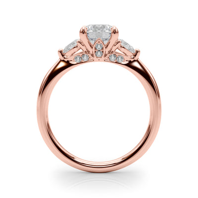 18K Rose Gold 1.22 ct Diamond Three-Stone Ring
