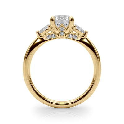 14K Yellow Gold 1.22 ctw Diamond Three-Stone Ring