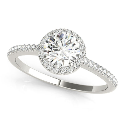 Round Diamond Halo Engagement Ring