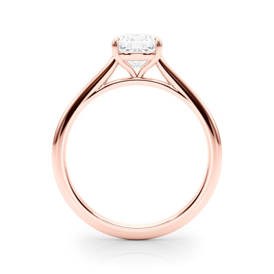 14K Rose Gold Cushion Diamond Solitaire Ring