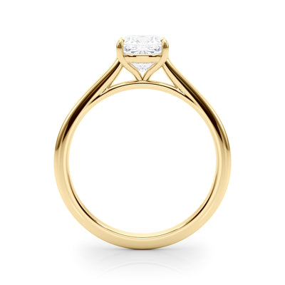 18K Yellow Gold Cushion Diamond Solitaire Ring